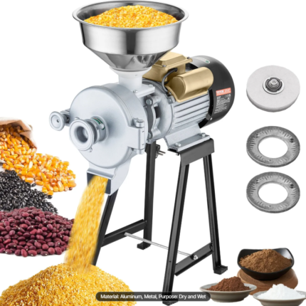 Moulin à grains électrique VEVOR – Broyeur commercial de 3000 W pour maïs, blé et épices, épaisseur réglable