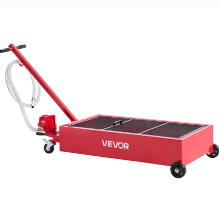 Bac de vidange à faible encombrement VEVOR – Bac de vidange roulant de 75,7 L avec pompe manuelle et tuyau de 2,2 m (Rouge)