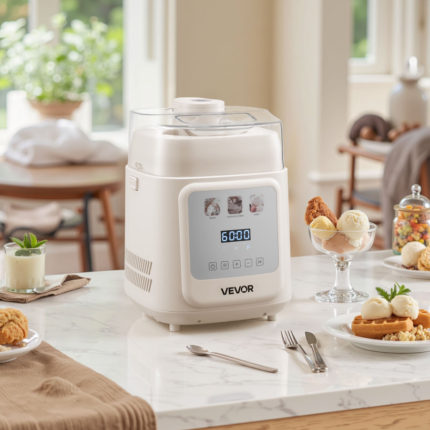 Sorbetière verticale automatique VEVOR – 2 litres, compresseur intégré, 4 modes, affichage numérique et minuterie