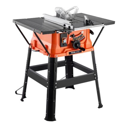 Scie circulaire de table VEVOR avec support – Scie circulaire de table compacte et portable de 254 mm, 1800 W