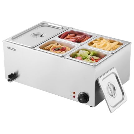 Bain-marie électrique professionnel VEVOR à 5 bacs, 1200 W