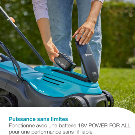 Rassegna tagliaerba a batteria GARDENA EasyMax 32/18V P4A Solo con larghezza di taglio di 32 cm