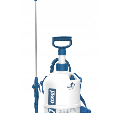 Pulvérisateur à mousse Marolex Axel ALKA Line 7000 de 7 litres résistant aux produits alcalins avec lance de pulvérisation et bandoulière pour le detailing automobile et le nettoyage industriel.