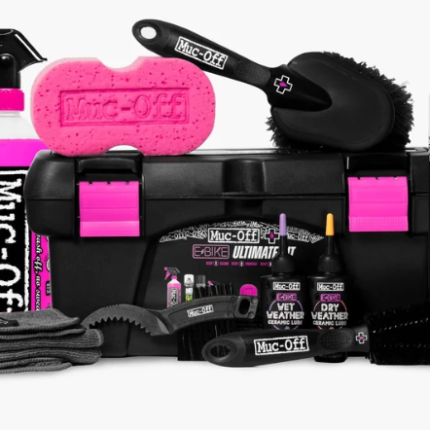Muc-Off Ultimate eBike Kit avec boîte à outils complète pour le nettoyage, la protection et la lubrification des vélos électriques