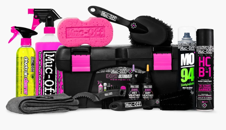 Kit completo Muc-Off Ultimate para bicicletas elétricas com caixa de ferramentas completa para limpeza, proteção e lubrificação de bicicletas elétricas. Kit completo Muc-Off Ultimate para bicicletas elétricas com caixa de ferramentas completa para limpeza, proteção e lubrificação de bicicletas elétricas.