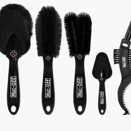 Kit Muc-Off 5x Premium Brush Set avec cinq brosses professionnelles et sac de rangement pour le nettoyage des vélos et eBikes