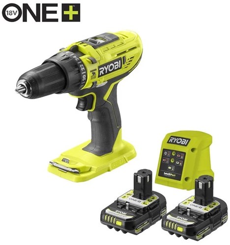 Ryobi R18PD32-2C20GP – Kit perceuse à percussion 18V Perceuse à percussion Ryobi R18PD32-2C20GP 18V ONE+ avec batteries